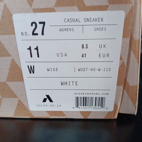 Anodyne Women's No 27 Diabetic Shoes White Size 11 Wide Casual Sneaker New W/Box - Picture 3 of 3